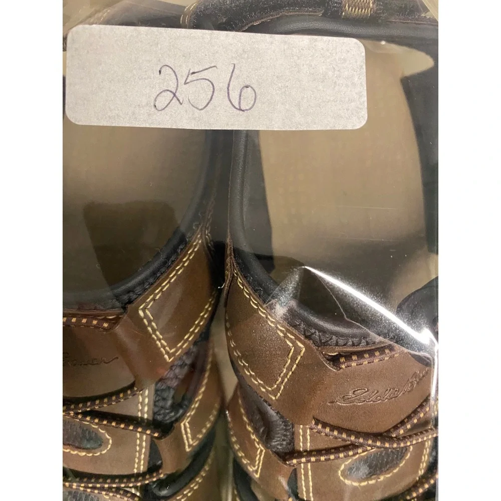 Eddie Bauer Meridian Mens Brown Fisherman Sandals Bungee Closure Size 9M